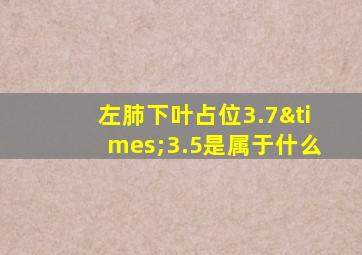 左肺下叶占位3.7×3.5是属于什么