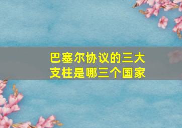 巴塞尔协议的三大支柱是哪三个国家