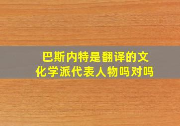 巴斯内特是翻译的文化学派代表人物吗对吗