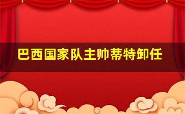 巴西国家队主帅蒂特卸任