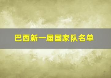 巴西新一届国家队名单