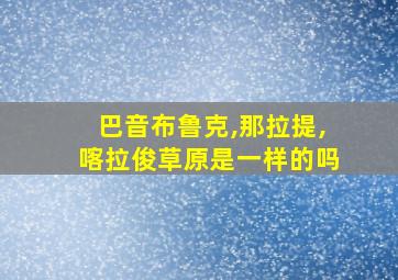 巴音布鲁克,那拉提,喀拉俊草原是一样的吗