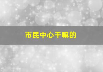 市民中心干嘛的