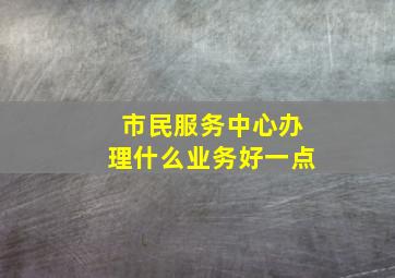 市民服务中心办理什么业务好一点