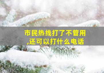 市民热线打了不管用,还可以打什么电话