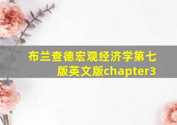 布兰查德宏观经济学第七版英文版chapter3