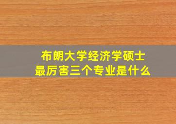 布朗大学经济学硕士最厉害三个专业是什么