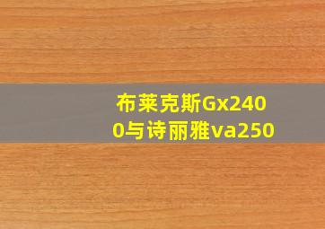 布莱克斯Gx2400与诗丽雅va250