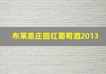 布莱恩庄园红葡萄酒2013