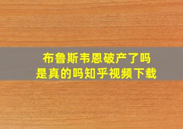 布鲁斯韦恩破产了吗是真的吗知乎视频下载