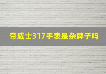 帝威士317手表是杂牌子吗