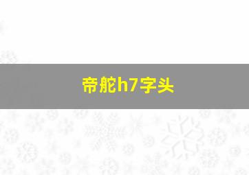 帝舵h7字头