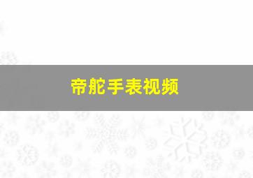 帝舵手表视频