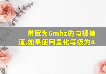 带宽为6mhz的电视信道,如果使用量化等级为4