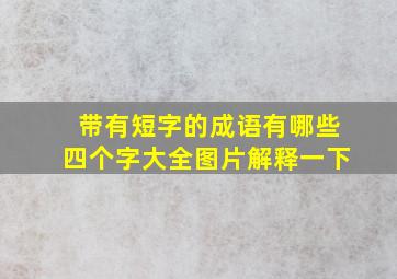 带有短字的成语有哪些四个字大全图片解释一下