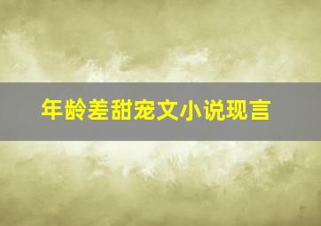 年龄差甜宠文小说现言