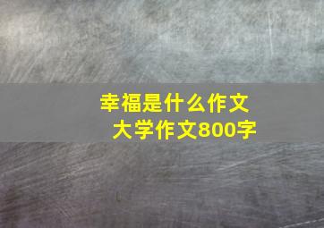 幸福是什么作文大学作文800字