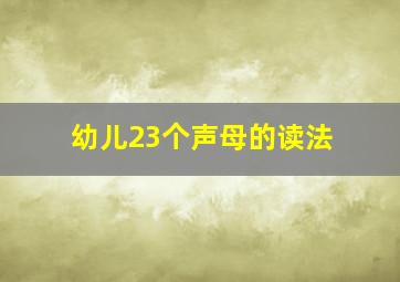 幼儿23个声母的读法