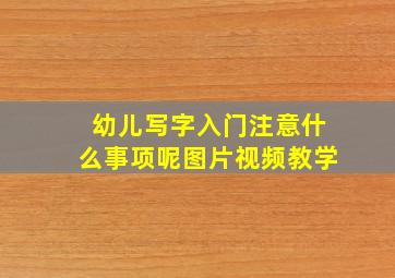 幼儿写字入门注意什么事项呢图片视频教学