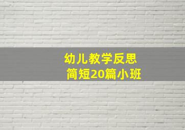 幼儿教学反思简短20篇小班