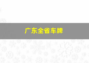 广东全省车牌