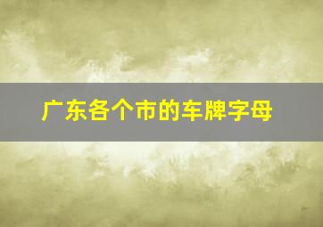 广东各个市的车牌字母