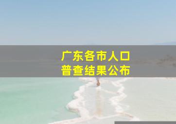 广东各市人口普查结果公布