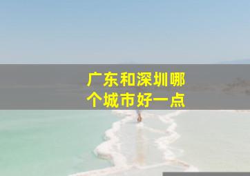 广东和深圳哪个城市好一点