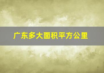 广东多大面积平方公里