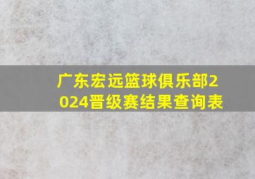 广东宏远篮球俱乐部2024晋级赛结果查询表