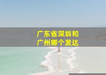 广东省深圳和广州哪个发达