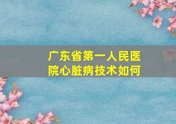 广东省第一人民医院心脏病技术如何