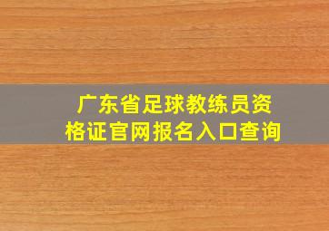 广东省足球教练员资格证官网报名入口查询