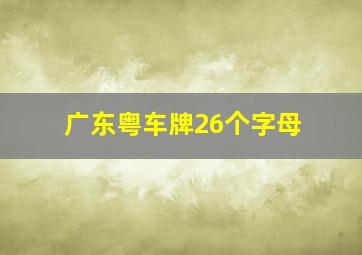 广东粤车牌26个字母