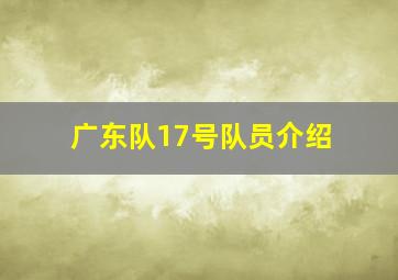 广东队17号队员介绍