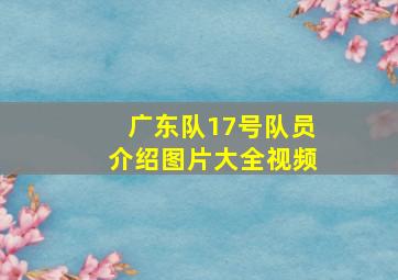 广东队17号队员介绍图片大全视频