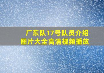 广东队17号队员介绍图片大全高清视频播放