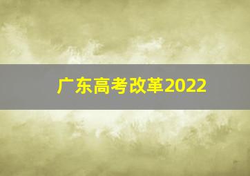 广东高考改革2022