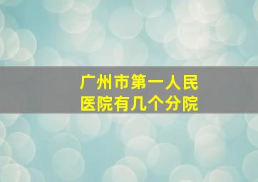 广州市第一人民医院有几个分院