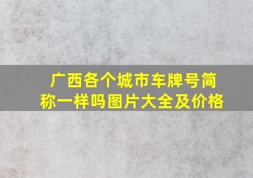 广西各个城市车牌号简称一样吗图片大全及价格