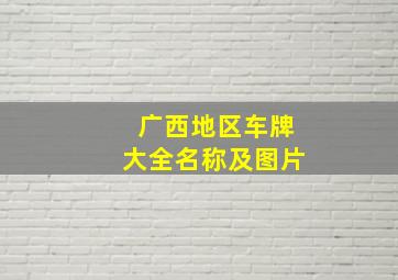 广西地区车牌大全名称及图片