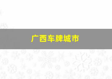 广西车牌城市