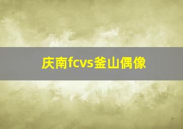 庆南fcvs釜山偶像