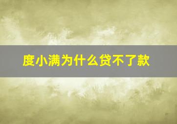 度小满为什么贷不了款