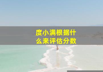 度小满根据什么来评估分数