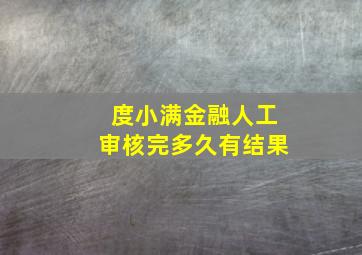 度小满金融人工审核完多久有结果