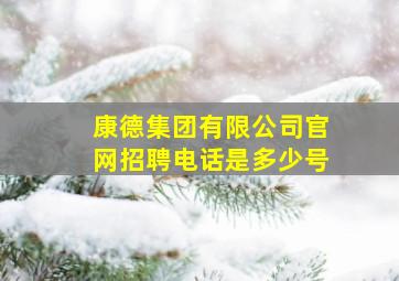 康德集团有限公司官网招聘电话是多少号