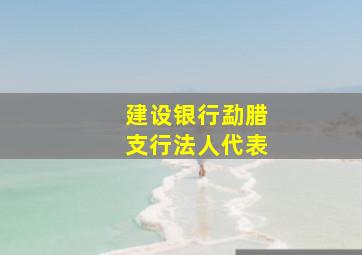 建设银行勐腊支行法人代表