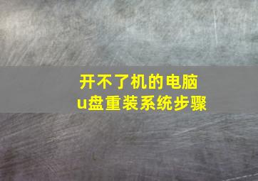 开不了机的电脑u盘重装系统步骤