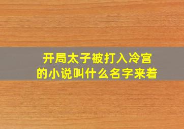 开局太子被打入冷宫的小说叫什么名字来着